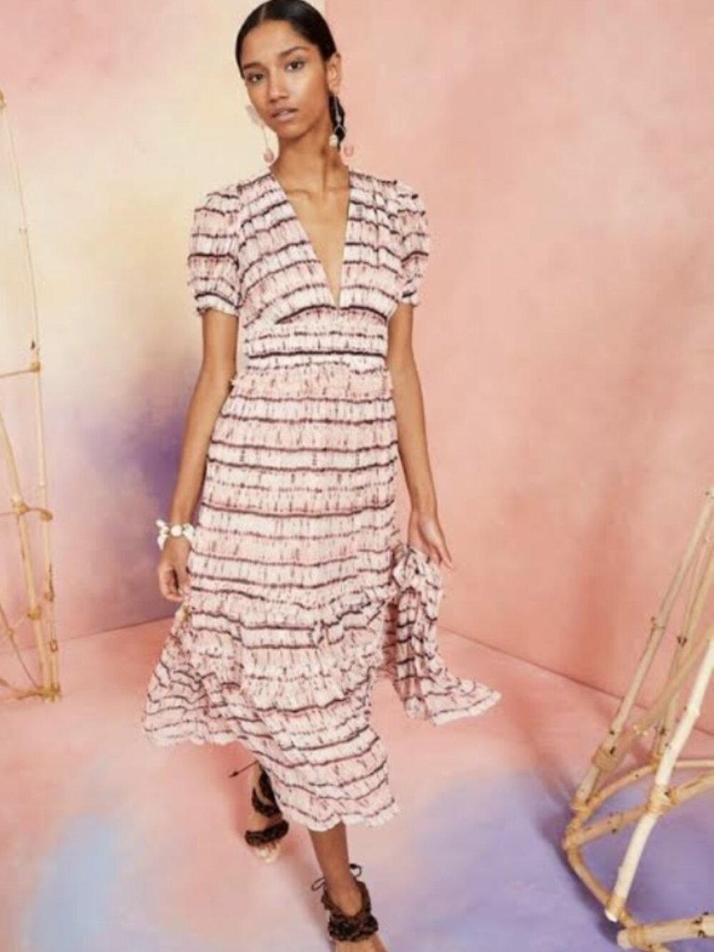 Ulla Johnson Pink 100% Silk Elodie Dress Size 2